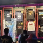 Tour merch booth.