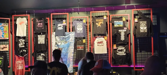 Tour merch booth.